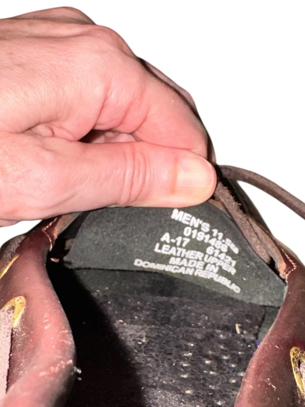 Sperry Men's 11.5 Top-Sider Original 2-Eye Boat Shoe Black And Brown Leather